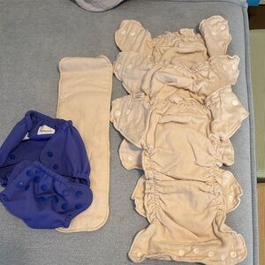 HealthyBaby Blue and Cream Diaper Cover Set